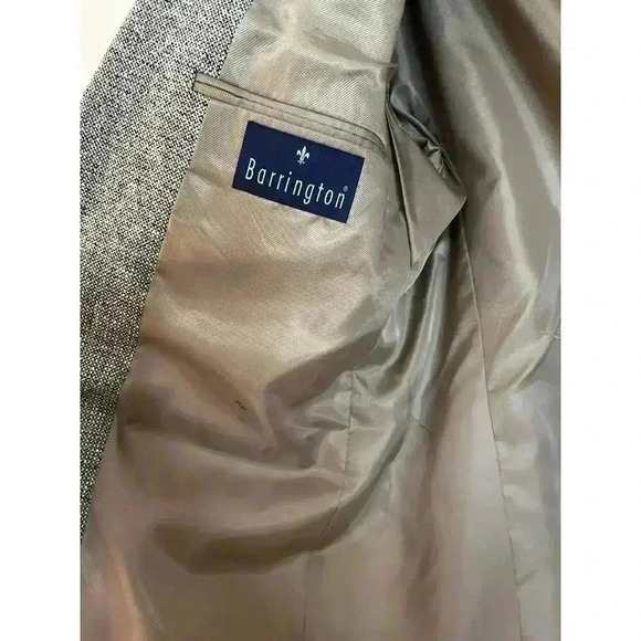 Barrington 100% SILK Tweed Sport Coat Blazer Jacket 2 Bttn Brown White Black 42R - Picture 5 of 8